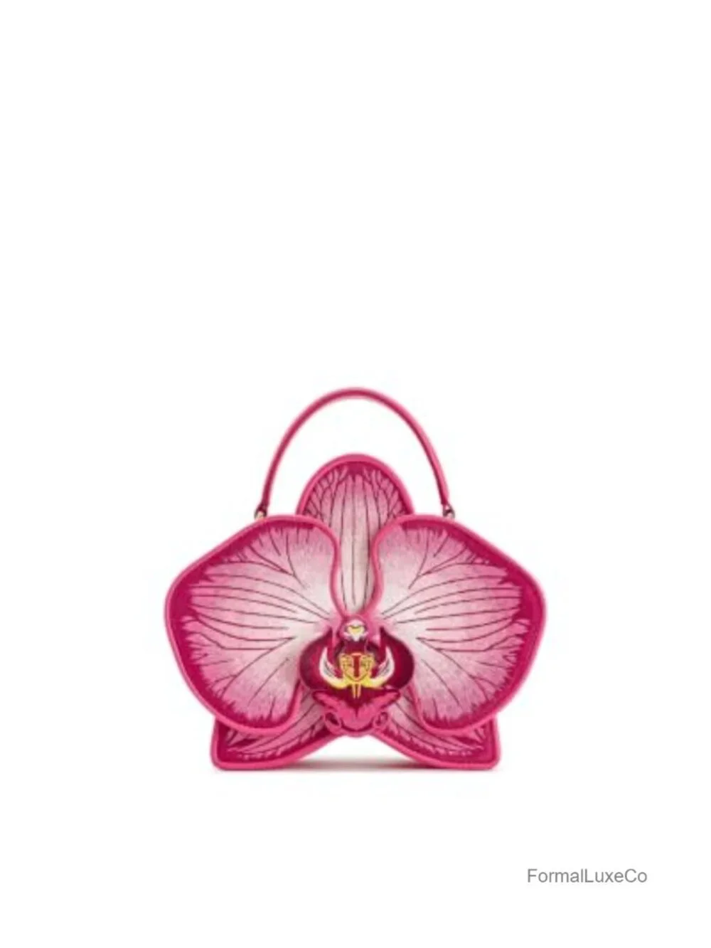 Vegan Leather Orchid Satchel Handbag Crossbody Purse Gold Hardware